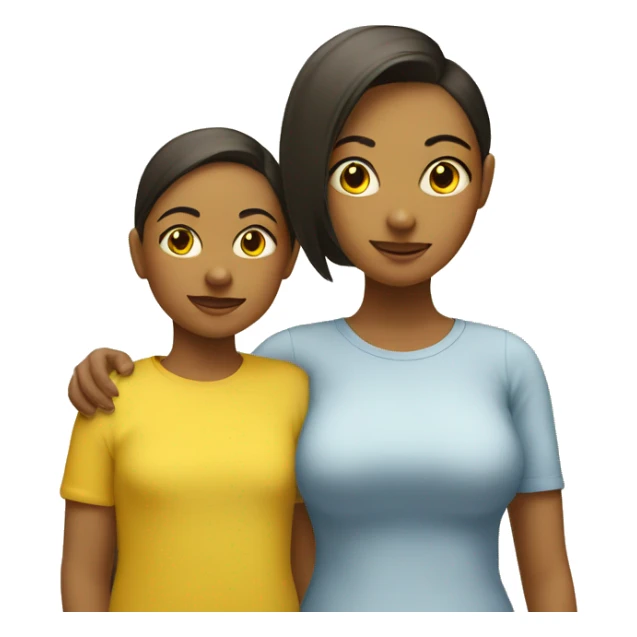mother and daughter yellow sinbig head sticker
