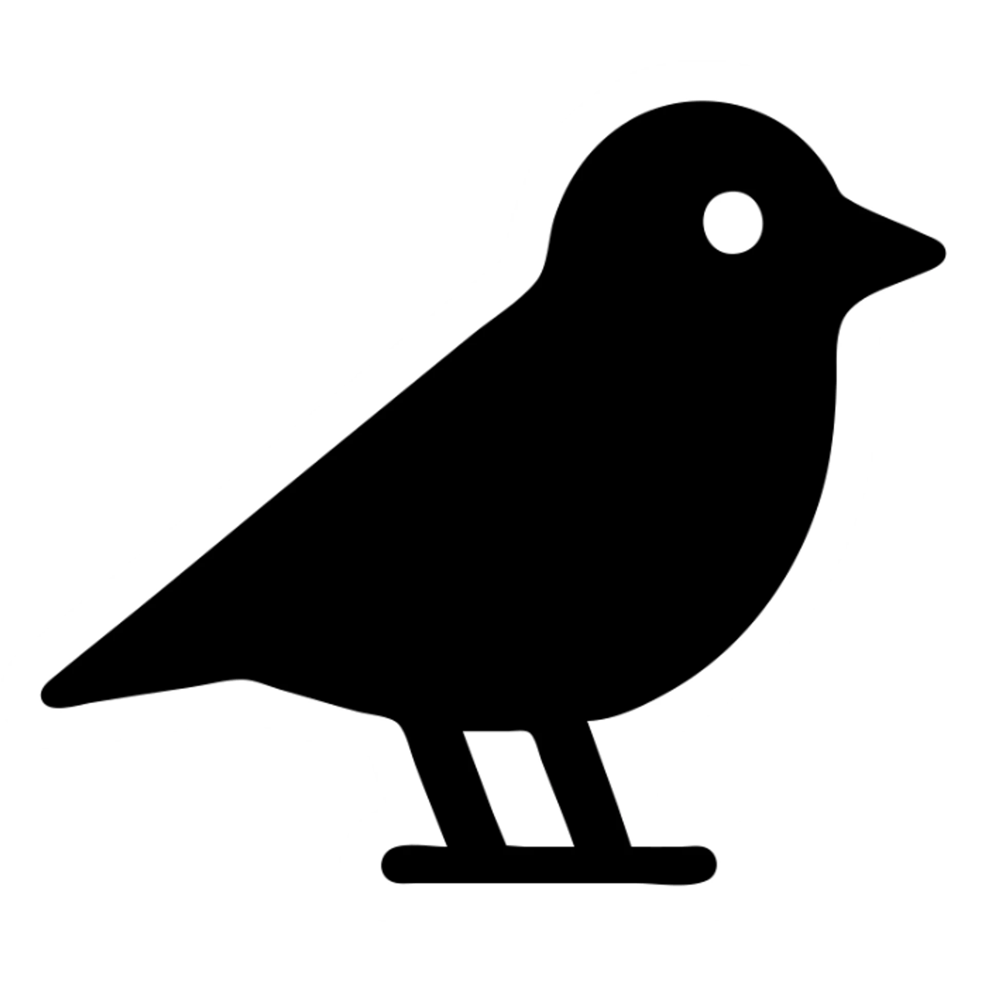 a black filled icon of a bird sticker