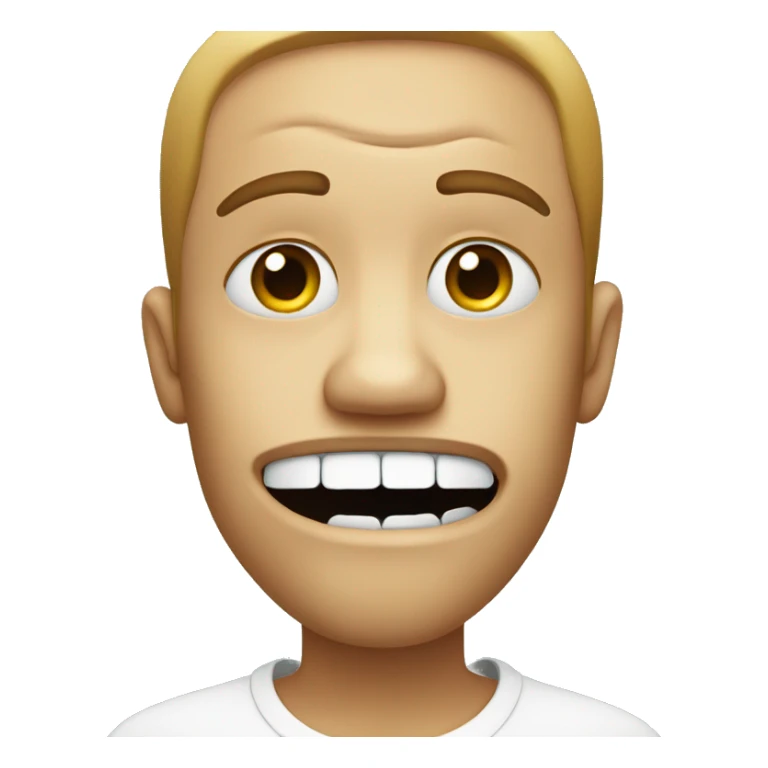 A frowny face with a chipped tooth sticker