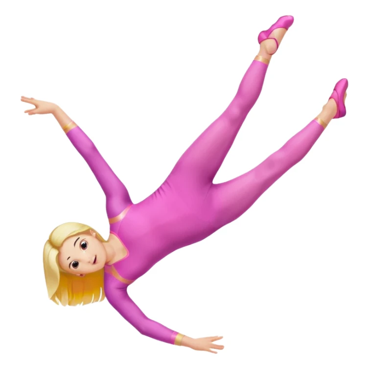 dancer-gymnast child with blonde hair in pink tights doing a split sticker