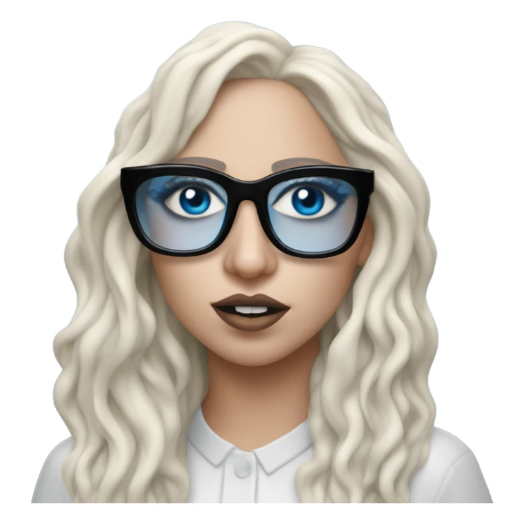Hyper Realistic lady gaga rain on me blue eyes black glasses  sticker