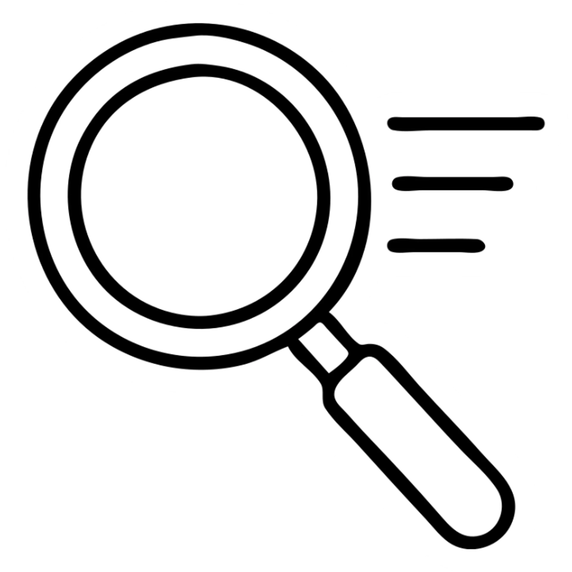A simple magnifying glass with search lines sticker
