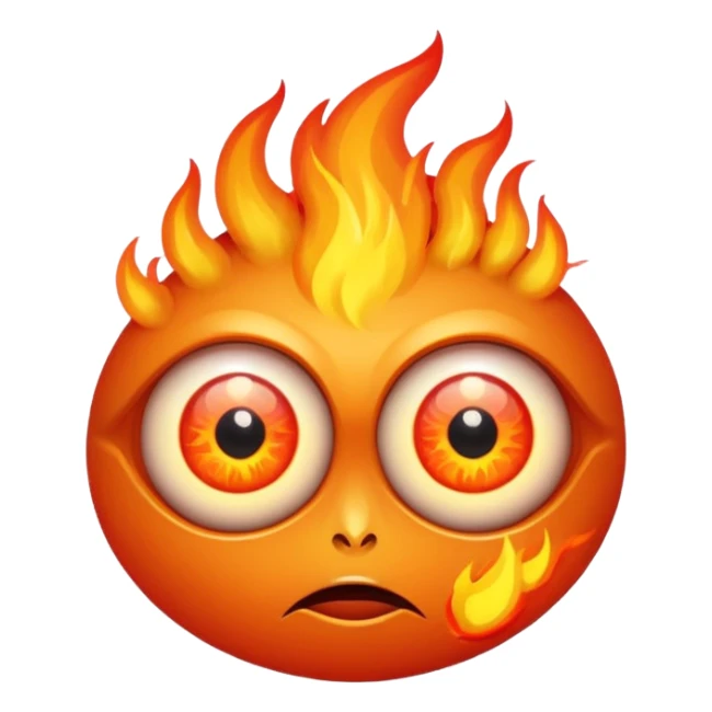 eyeballs with flames sticker