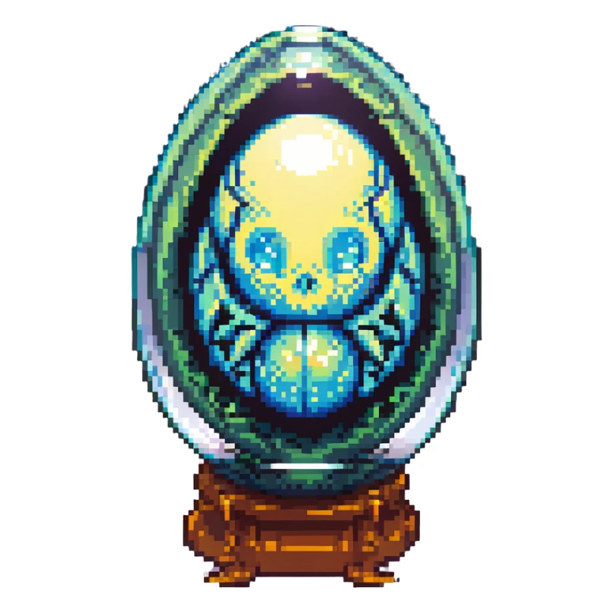 cranial, eye, MRI, SCAN, egg, embryonic, inside of glass egg, alien, eerie, otherworldly, crystal egg sticker