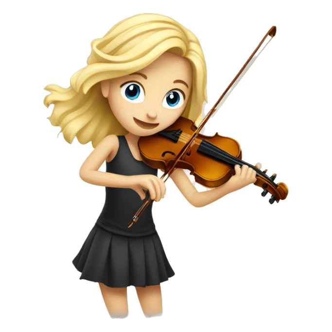 blond girl playing a violin sticker