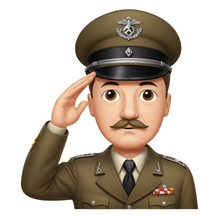Hitler saluting nazi and smaller mustache  sticker