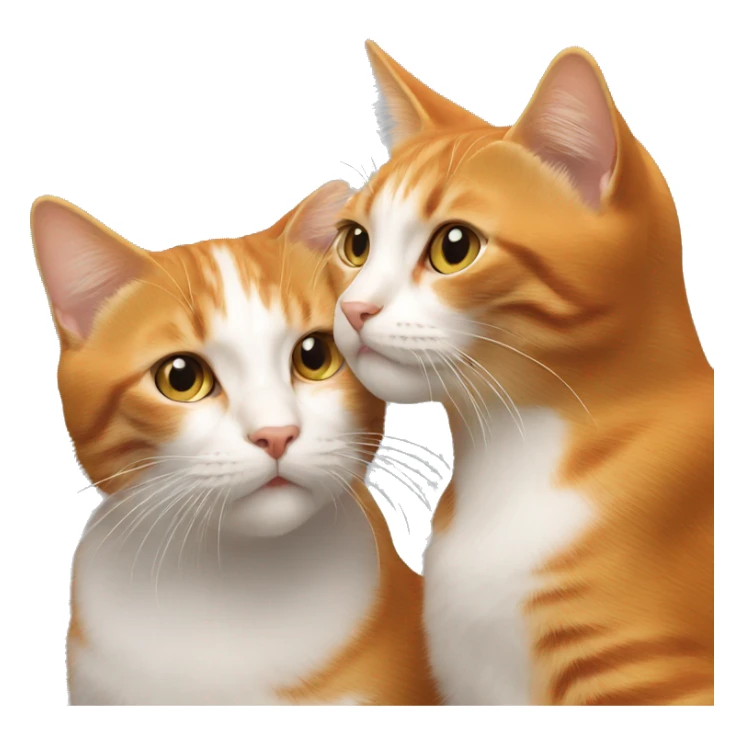 Un chat roux qui se bat avec un chat roux plus grand  sticker