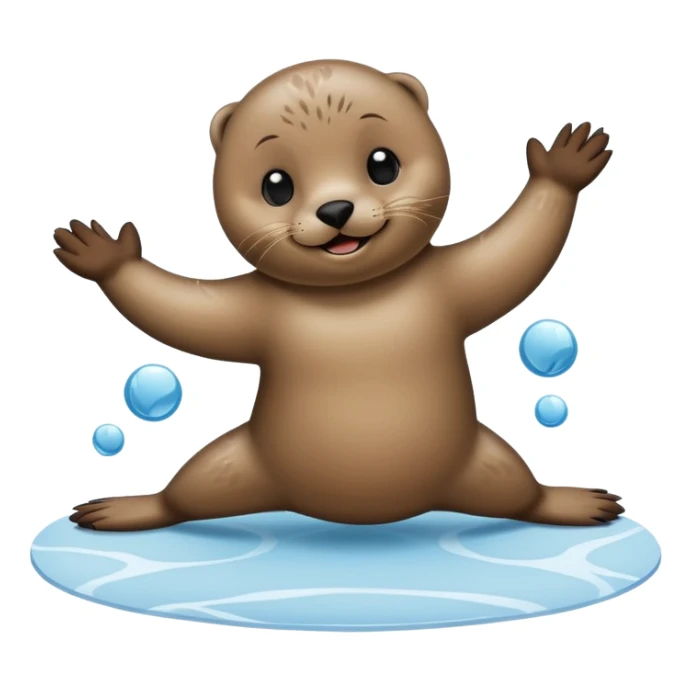A seal performing gymnastics and jugglingo on ice sticker