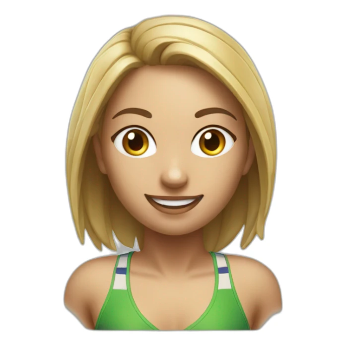 realistic beachvolley girl full body view from the ground sticker