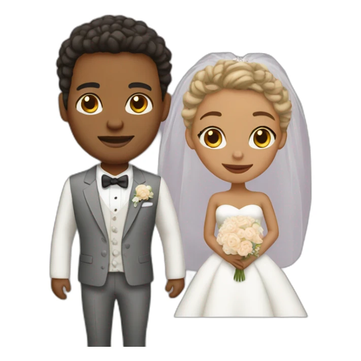 wedding couple light skin sticker