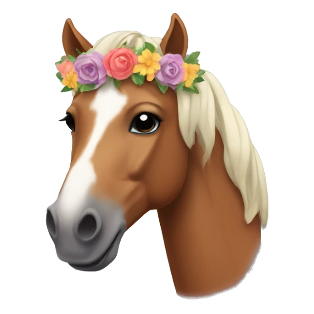 horse with a flower crown sticker