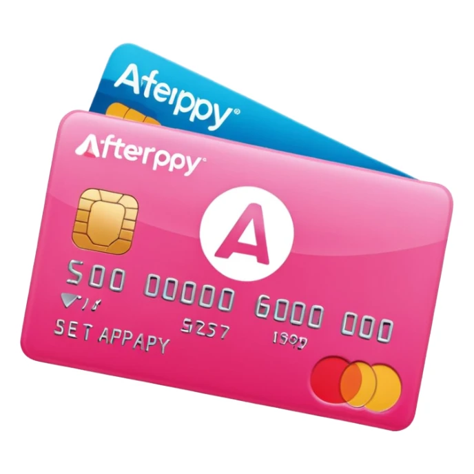 pink afterpay word on a credit card sticker