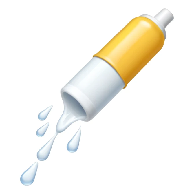 individual white glue white drops falling and dripping out of a tube sticker