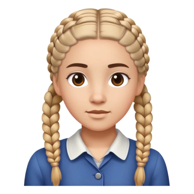 Character with neat French braids hairstyle sticker
