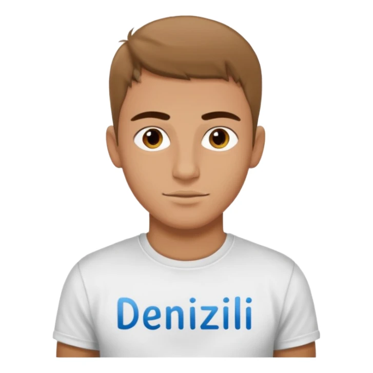 Junge südländisch, mit T-Shirt, DENIZLI Schrift  sticker