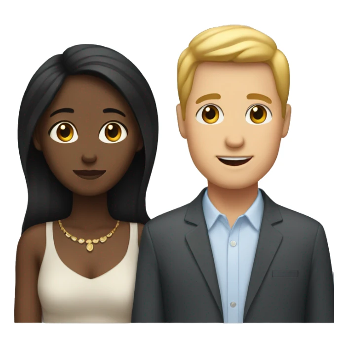 interracial couple with black woman and white man  sticker