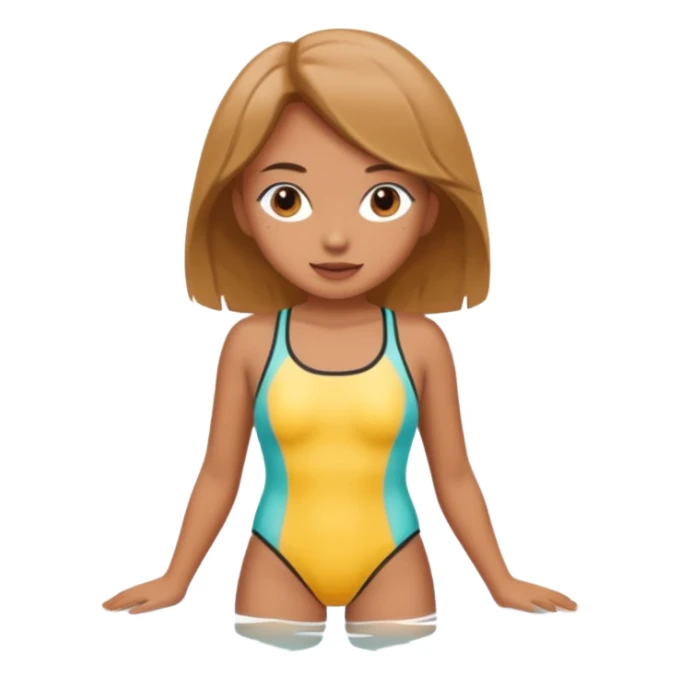 A cartoon girl in swimsuit sticker