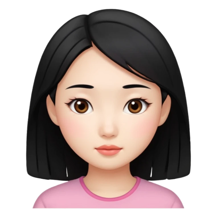 pretty Asian girl with black hair and gentle expression sticker