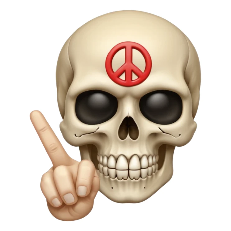 Skull with 🖕✌️ sticker