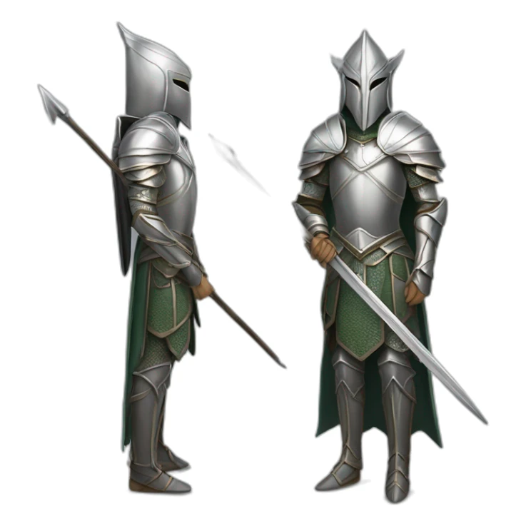 gondolindrim elven warrior silmarillion with silver armor, shield and spear sticker