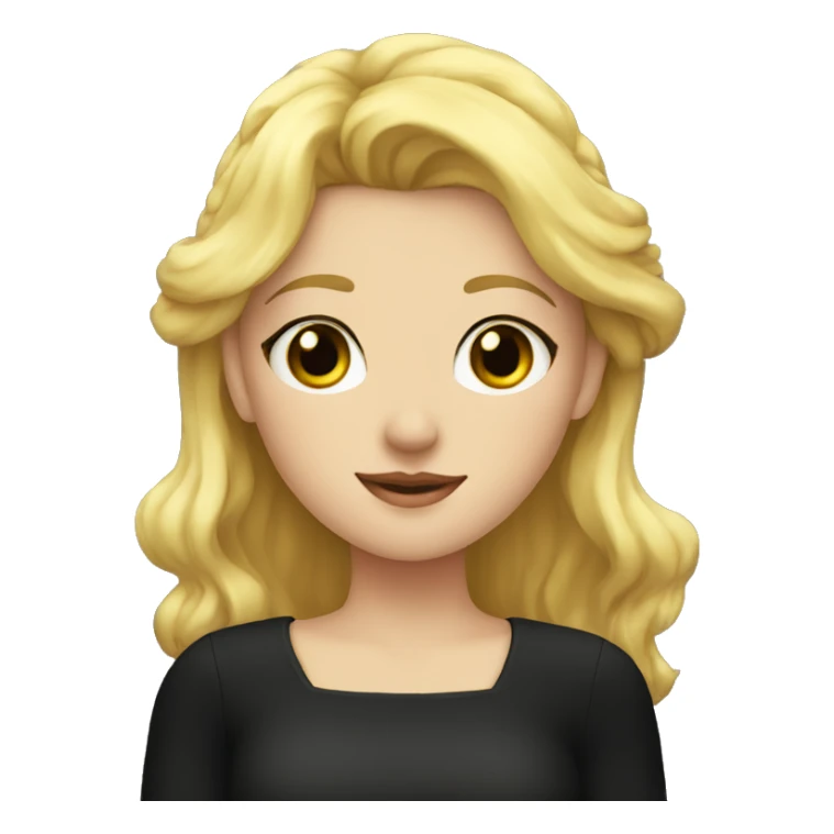 Blonde girl with a crown and a black Soot-cut blouse sticker