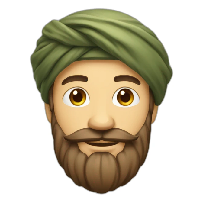 homme barbu avec un turban sur la tête sticker