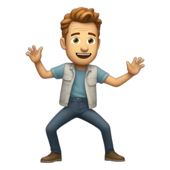 Rick ashley doing the never gonna give you up dance sticker