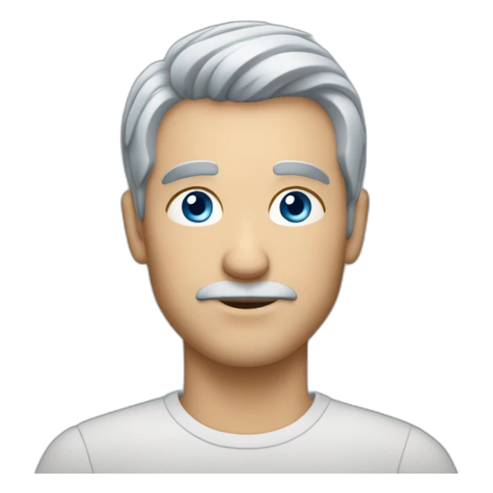 man with short grey hair and blue eyes, light stuble sticker
