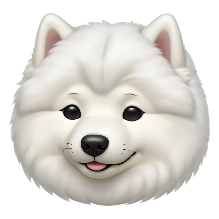 Meme-Worthy Cute Sleeping Samoyed Portrait Emoji, Head resting peacefully with a contented smile, showcasing a delightfully fluffy build and a luxuriously soft pure white Fur, eyes shut in a serene nap, Simplified yet hilariously adorable features, highly detailed, glowing with a soft, drowsy light, high shine, relaxed and utterly lovable, stylized with an air of playful laziness, bright and heartwarming, soft glowing outline, capturing the essence of a comically sleepy companion, so meme-worthy it feels like it could instantly become the next viral sensation of adorable slumber! sticker