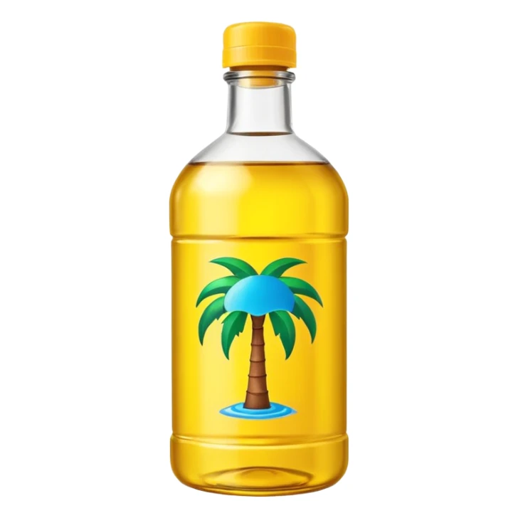 yellow palm cooking oil bottle with a green cap sticker