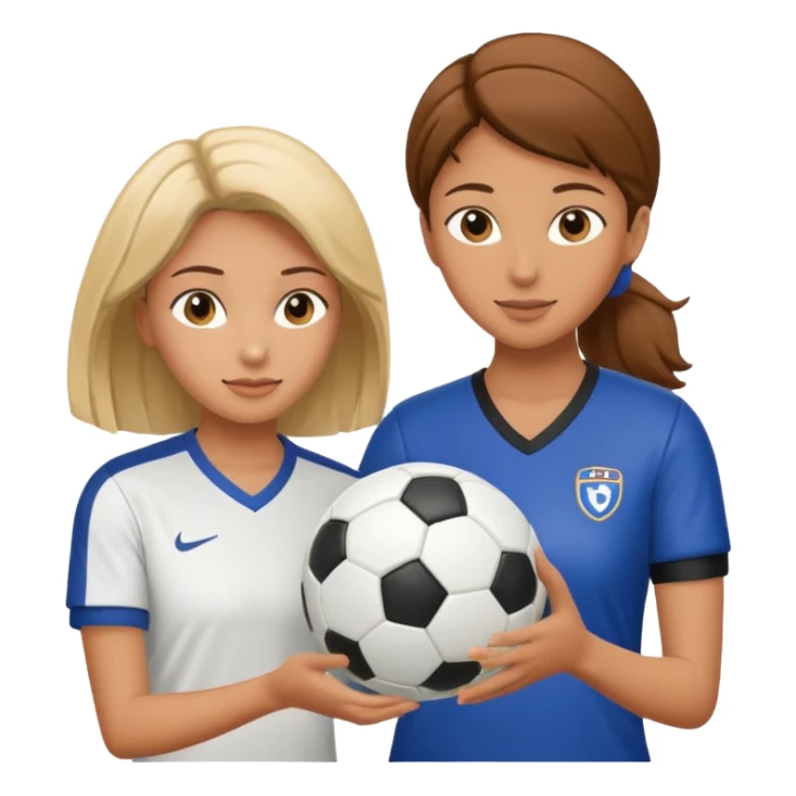 female soccer mentor teaching mentee to pass the ball sticker