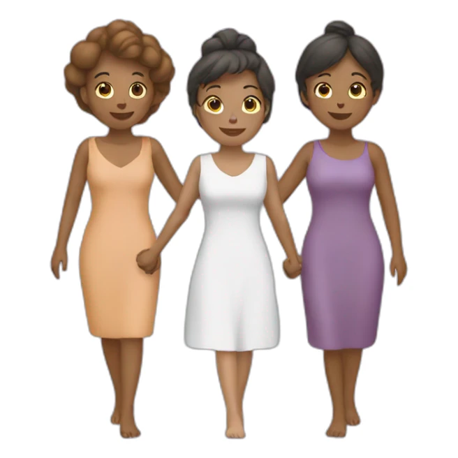 three women holding hands sticker