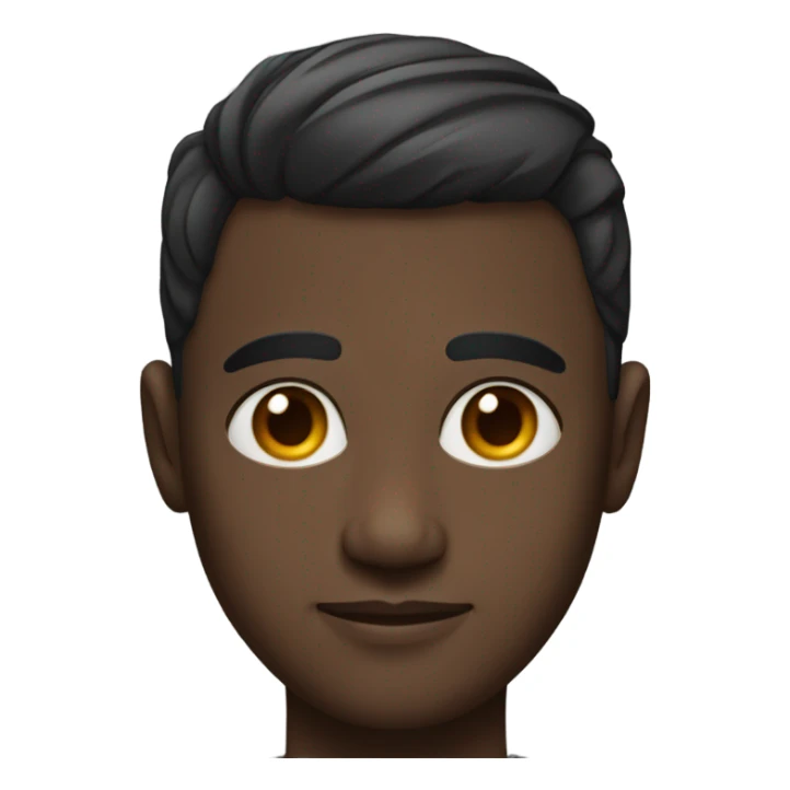 realistic dark-skinned male portrait with short hair sticker