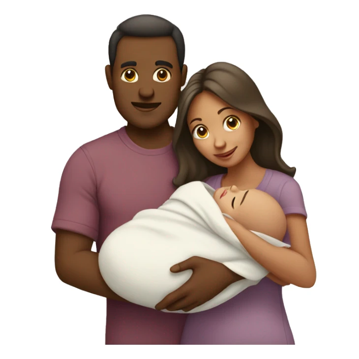 men, women in women holding new born baby sticker