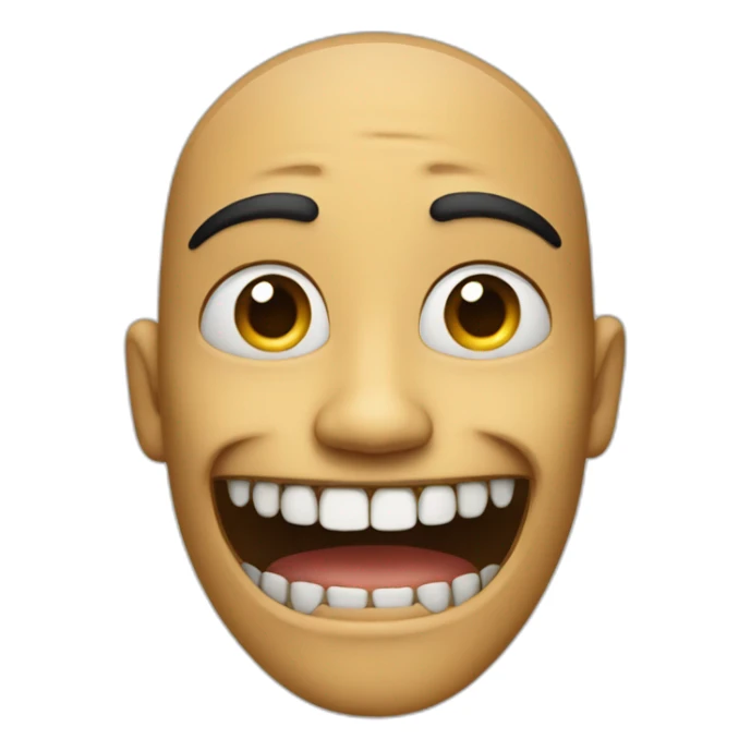 One person with a Big teeth with one black mark on under the nose sticker