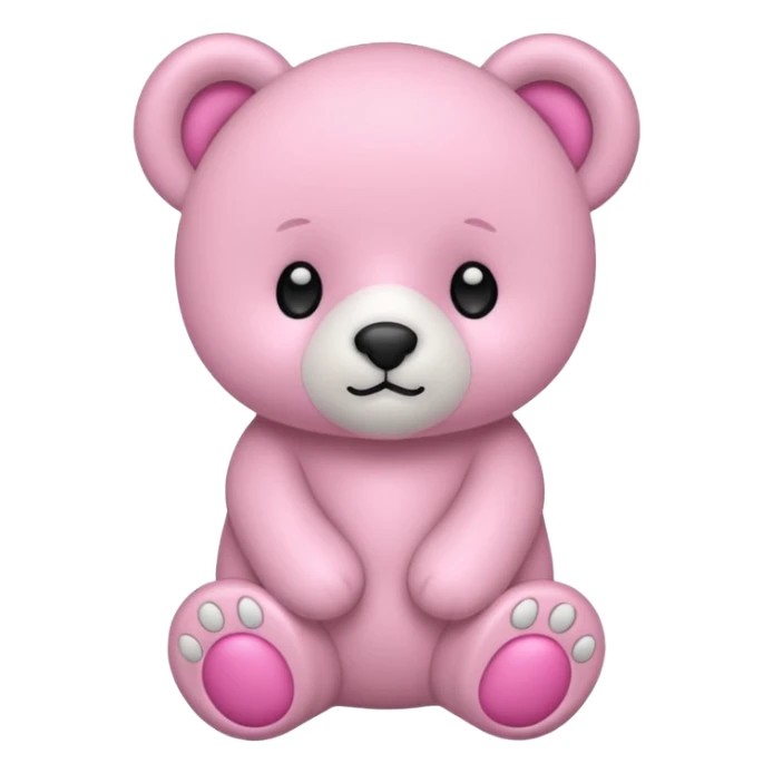 Oso de peluche blanco Adorable con un lazo rosa sticker