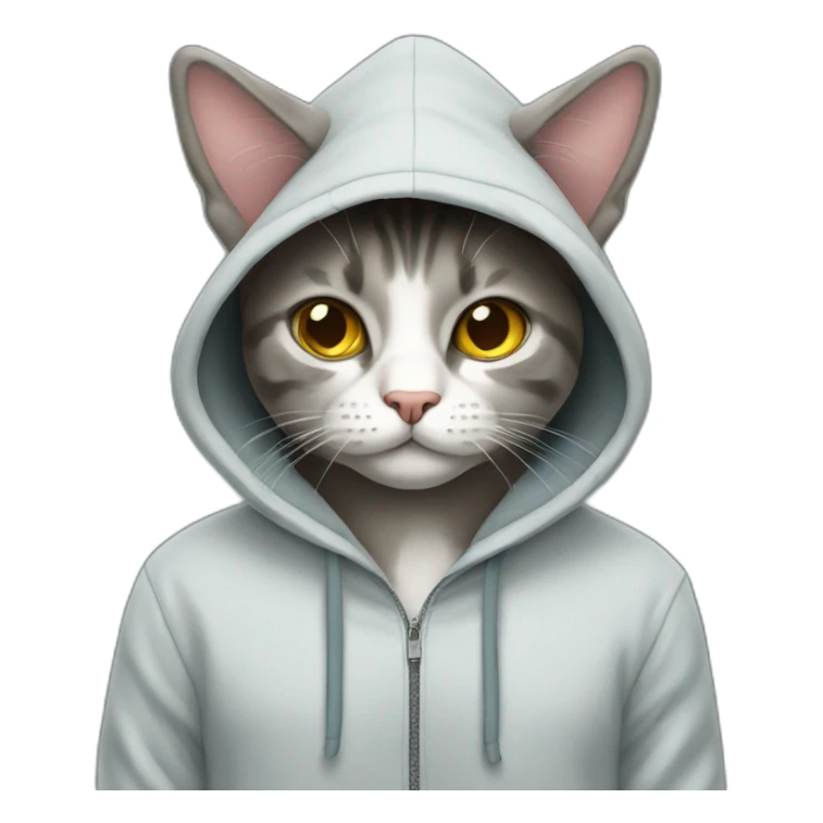 cat in hoodie sticker