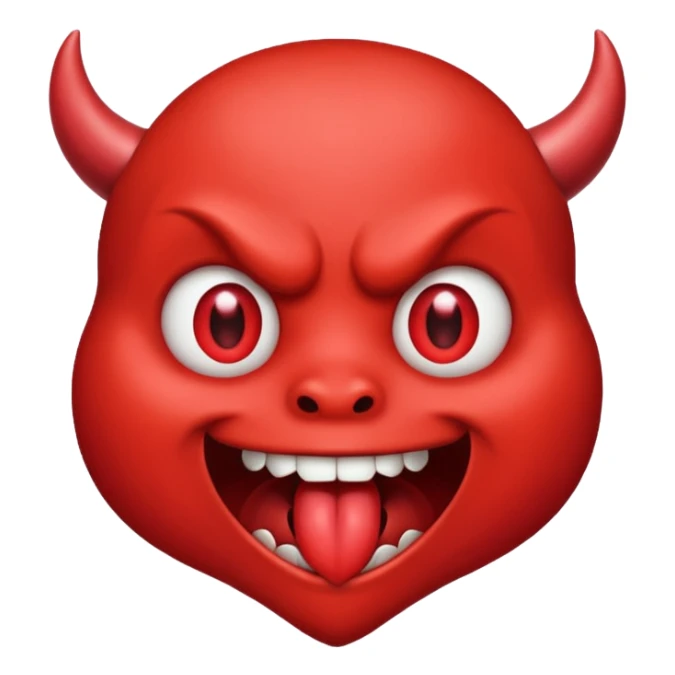 Devil's face? With heart-shaped eyes. An open, drooling mouth. sticker