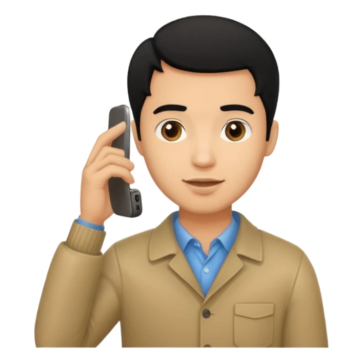 ligh skin black hair man calling with her phone sticker