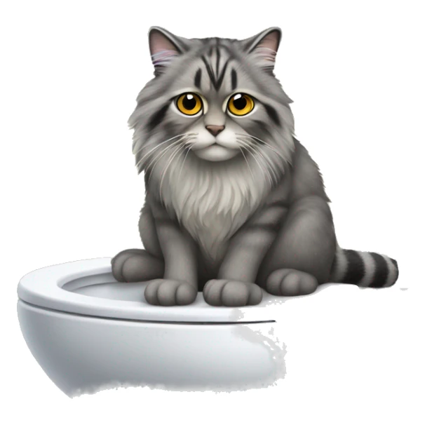 Manul the cat is sitting on a toilet sticker