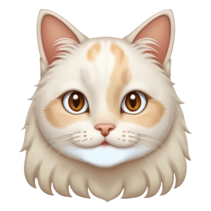 gato blanco con manchitas marrones y pelo largo con ojos de enamorado sticker