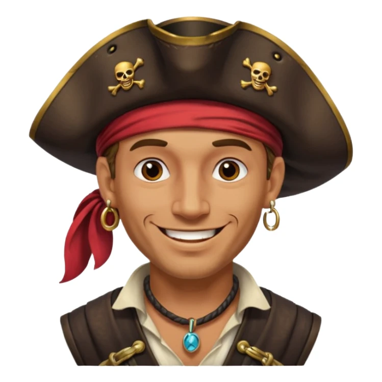 Belted pirate man with earring
 sticker