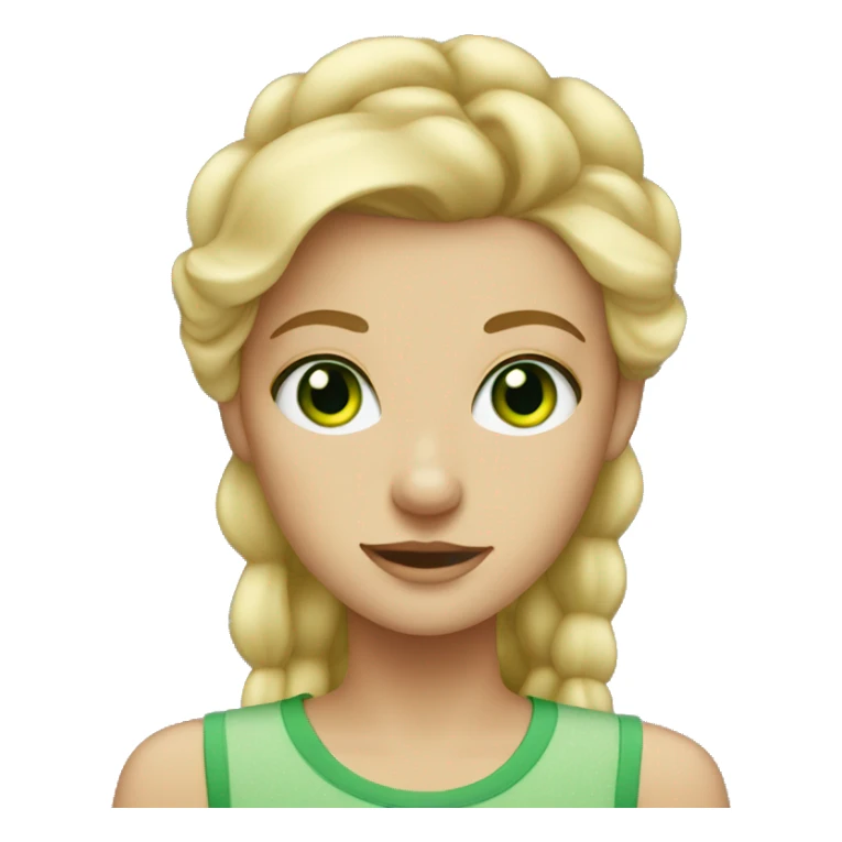 blonde girl with green eyes and freckles sticker