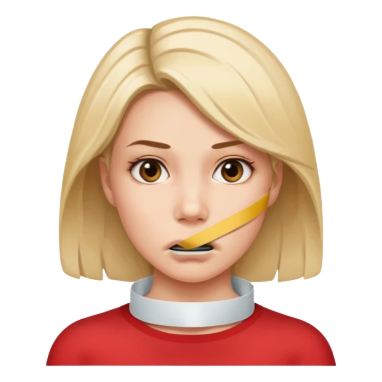woman with censorship tape over mouth sticker