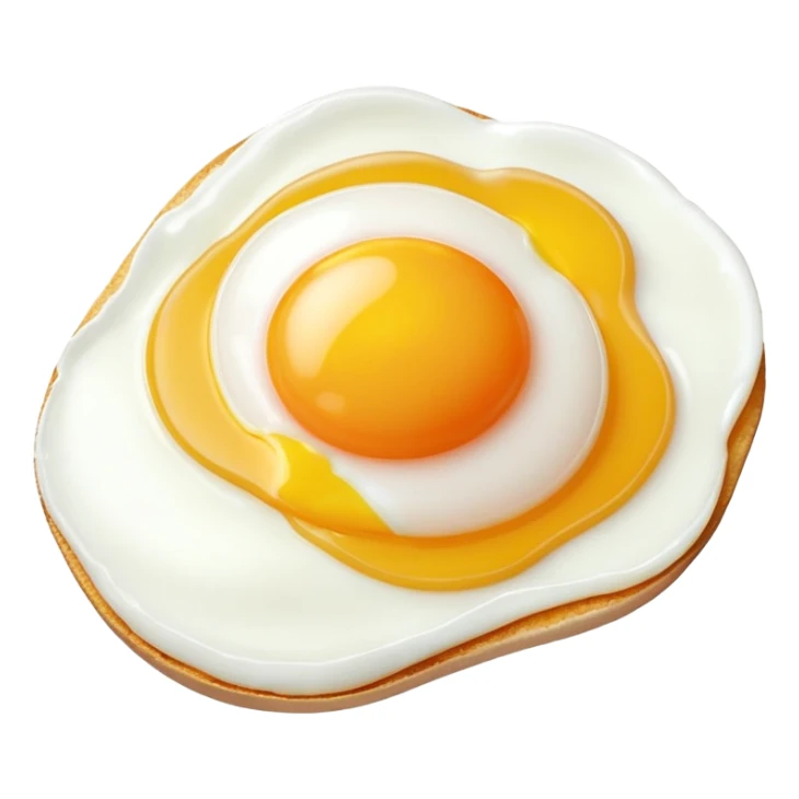 fried egg only 1 yolk with 45 degree angle on red background color #C4151C nothing under the egg sticker