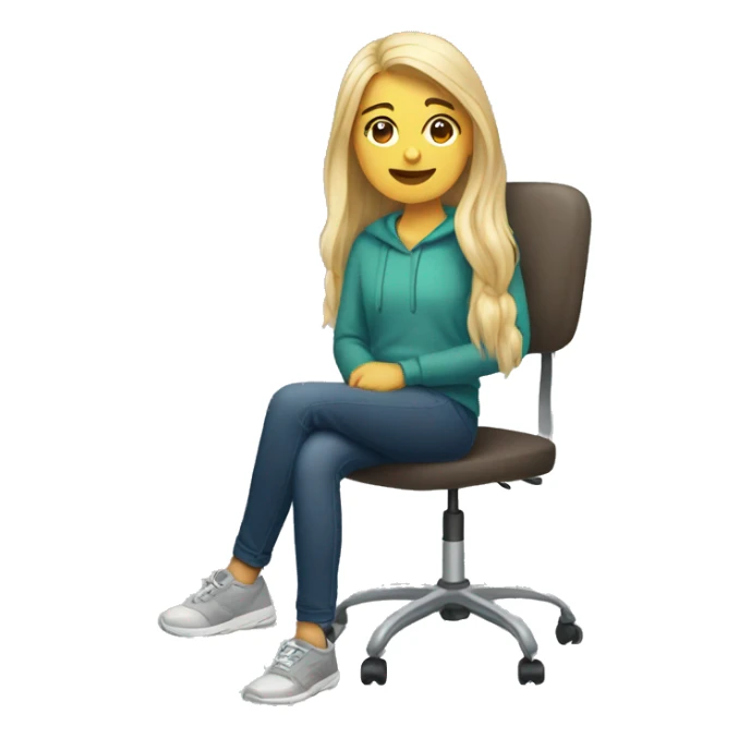 white teen girl sitting on chair sticker