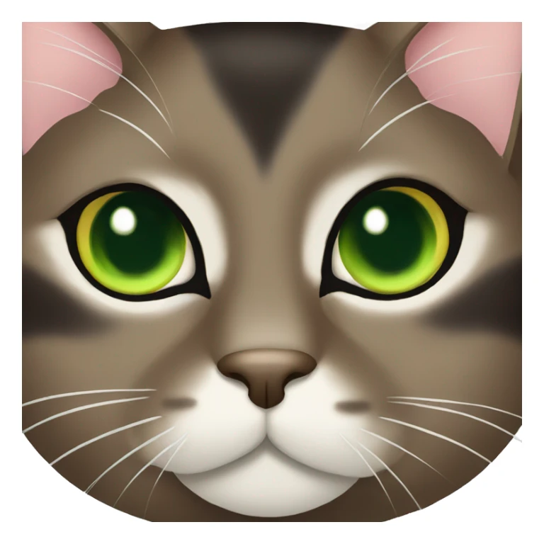 Brown Tuxedo Cat with green eyes sticker