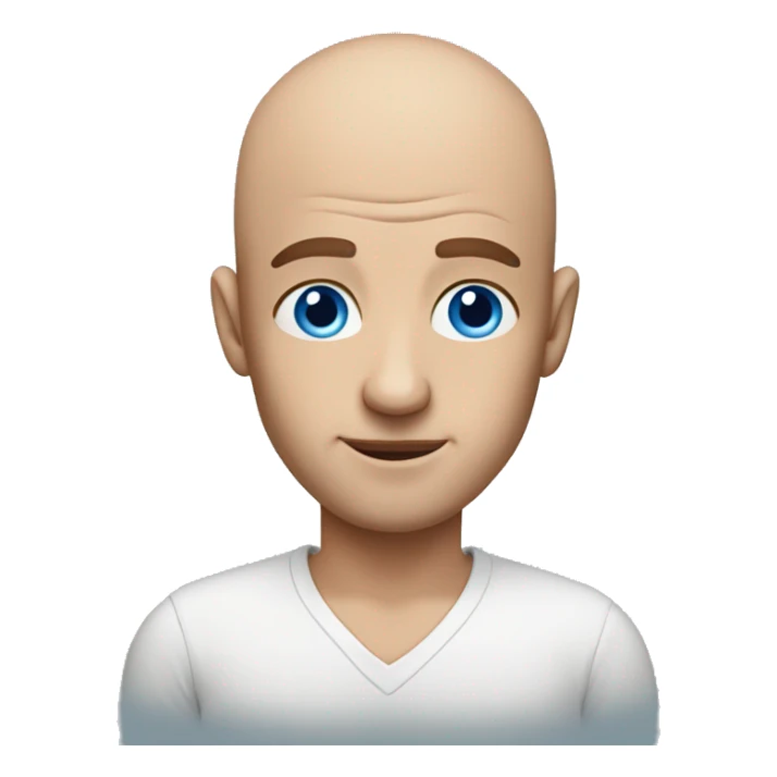 men with blue eyes, without hair, with  bith cake sticker