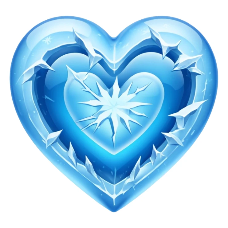 A frozen heart inside a block of ice. sticker