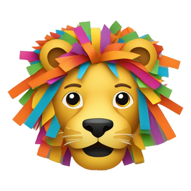 lion made it colourful piñata paper strips sticker